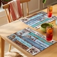 thumbnail image 4 of Rustic Star Farm Placemats Set of 12 American Country Berry Wood Grain Place Mats Indoor Wipeable Table Mats Washable Cloth Dining Table Placemats for Kitchen Holiday Party Home Decor 13x19 Inch, 4 of 9