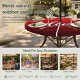 thumbnail image 6 of Round Outdoor Tablecloth with Umbrella Hole and Zipper, Red Wooden Grain Tablecloth with Elastic Waterproof, Farmhouse Ombre Wood Stripes Rustic Patio Table Covers for 45" - 54" Picnic Pool Tables, 6 of 9