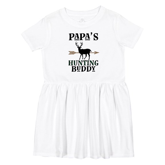 Inktastic Papa Hunting Buddy Bow Hunter Girls Toddler Dress