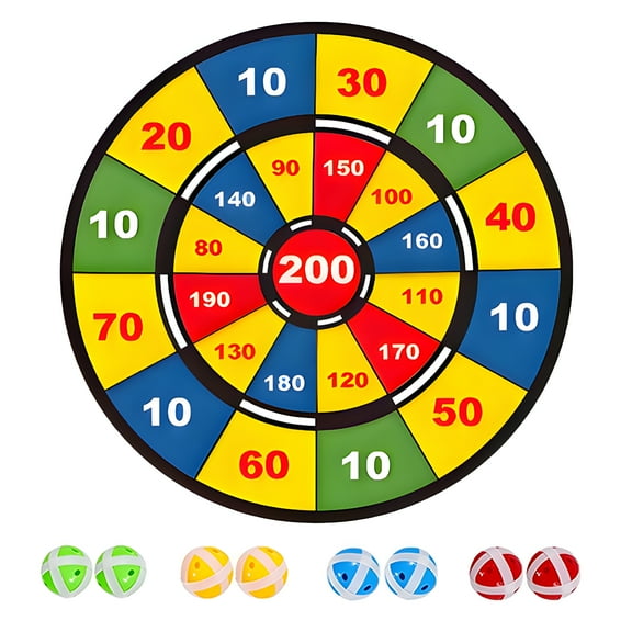 BESTSKY Dart Board,Foldable Storage Dartboard,With 8 Sticky Balls Kids Outdoor Games,Multcolor4