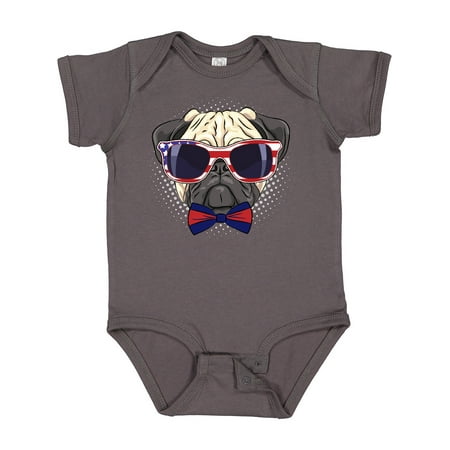 

Inktastic Pug Dog July 4th Patriotic Sunglasses Boys or Girls Baby Bodysuit
