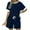 A-Navy, variant on Lounge Sets for Women 2 Piece Outfits Sweatsuits 2025 Summer Short Sleeve Loungewear Tracksuit Round Neck Color Blocked Casual Shorts Sets A-Coffee