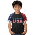 thumbnail image 2 of Quealent Grils Boys 4th of July Shirt American Flag T-Shirts USA Star Stripes Graphic Independence Day Outfit for Kids (Black, 10-11 Years), 2 of 4