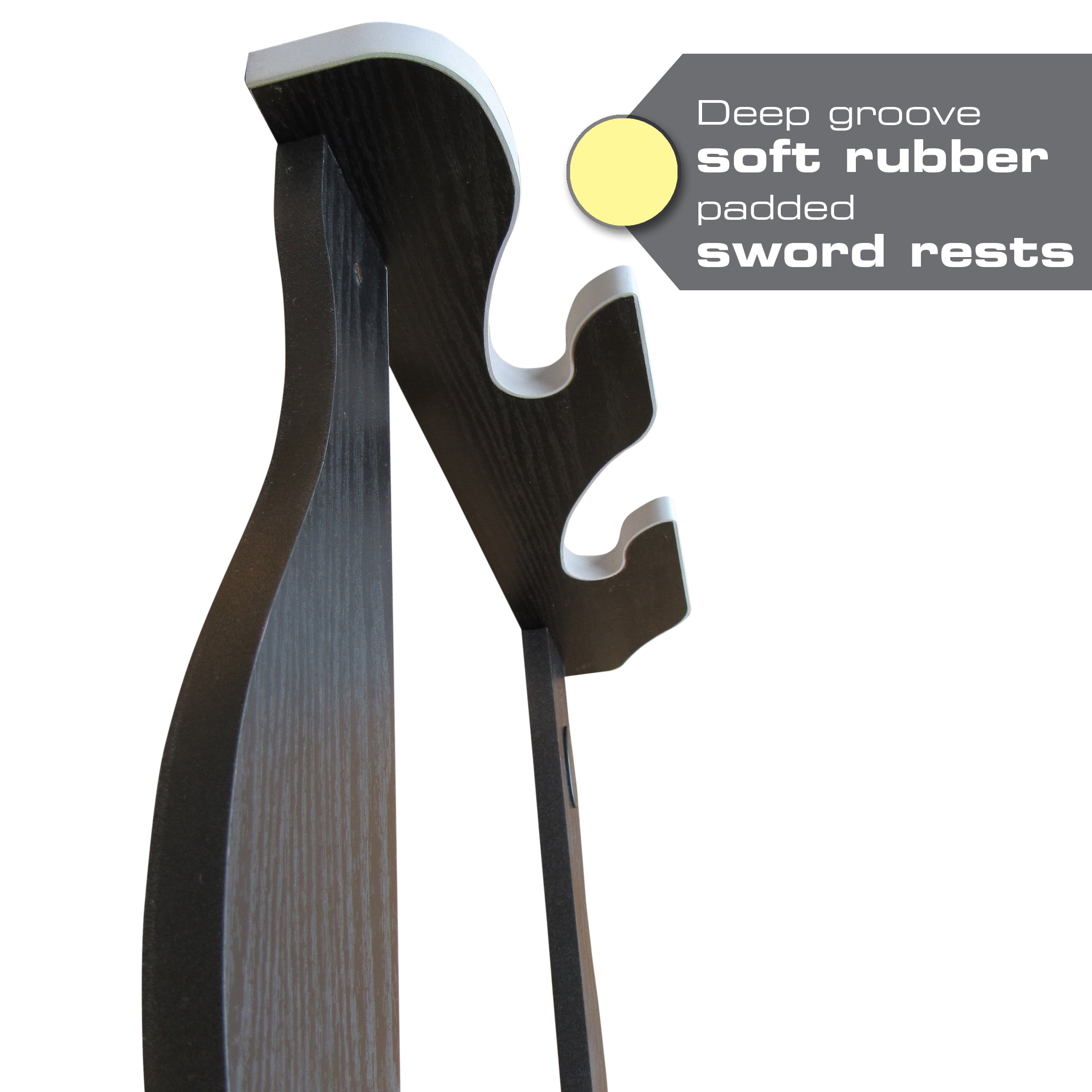 Rush Creek Creations Samurai Sword Wall Rack, 2-Katana Wood Display Mount with EVA Padded Cutouts