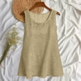 thumbnail image 5 of Turilly Women's Plus Size Solid Color Loose Fit Tanks Fashion Ladies Imitation Denim Round Neck Tank Sleeveless Style Top, 5 of 6