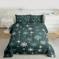 thumbnail image 2 of Castle Fairy Female Men Women Christmas Xmas Full Size Comforter Sets 3-Piece,Happy Winter Xmas Bedding Comforter Set,Green White Lightweight Bedding Sets,Luxury Bedroom Decor,Reversible, 2 of 8
