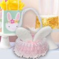 thumbnail image 2 of Cesta de flores de conejo Sunnimix con orejas de conejo de Pascua Encaje rosa, 2 of 8