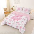 thumbnail image 2 of Manfei Initial Letter Z Full Size Comforter Sets For Girls,Cute Pink Bowknot Bedding Sets For Kids,Pink Reversible,3-Piece, 2 of 7