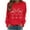 Red, variant on Womens Christmas Sweatshirt Rhinestone Wine Glass Shirt Cute Crew Neck Sweatshirts Long Sleeve Loose Pullover Holiday Tops for Women