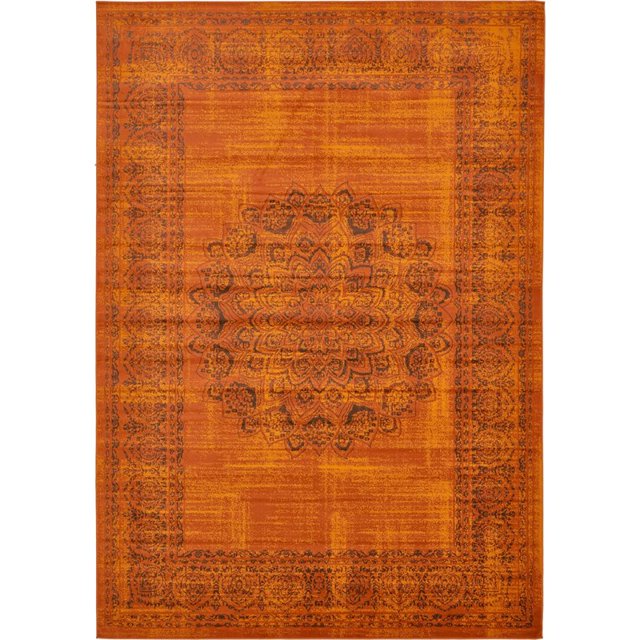 Unique Loom Imperial Medallion Area Rug 6' x 9' Rectangle Terracotta/Brown