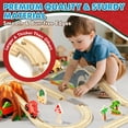 thumbnail image 5 of Wooden Train Set for 3 Year Old Boys, Dinosaur Toys Double-Side Train Set Tracks with Bridge & Accessories Fits Brio, Thomas, Melissa and Doug, Kids Birthday Gift Toys for Boy Girls 3 4 5 Years Old, 5 of 10