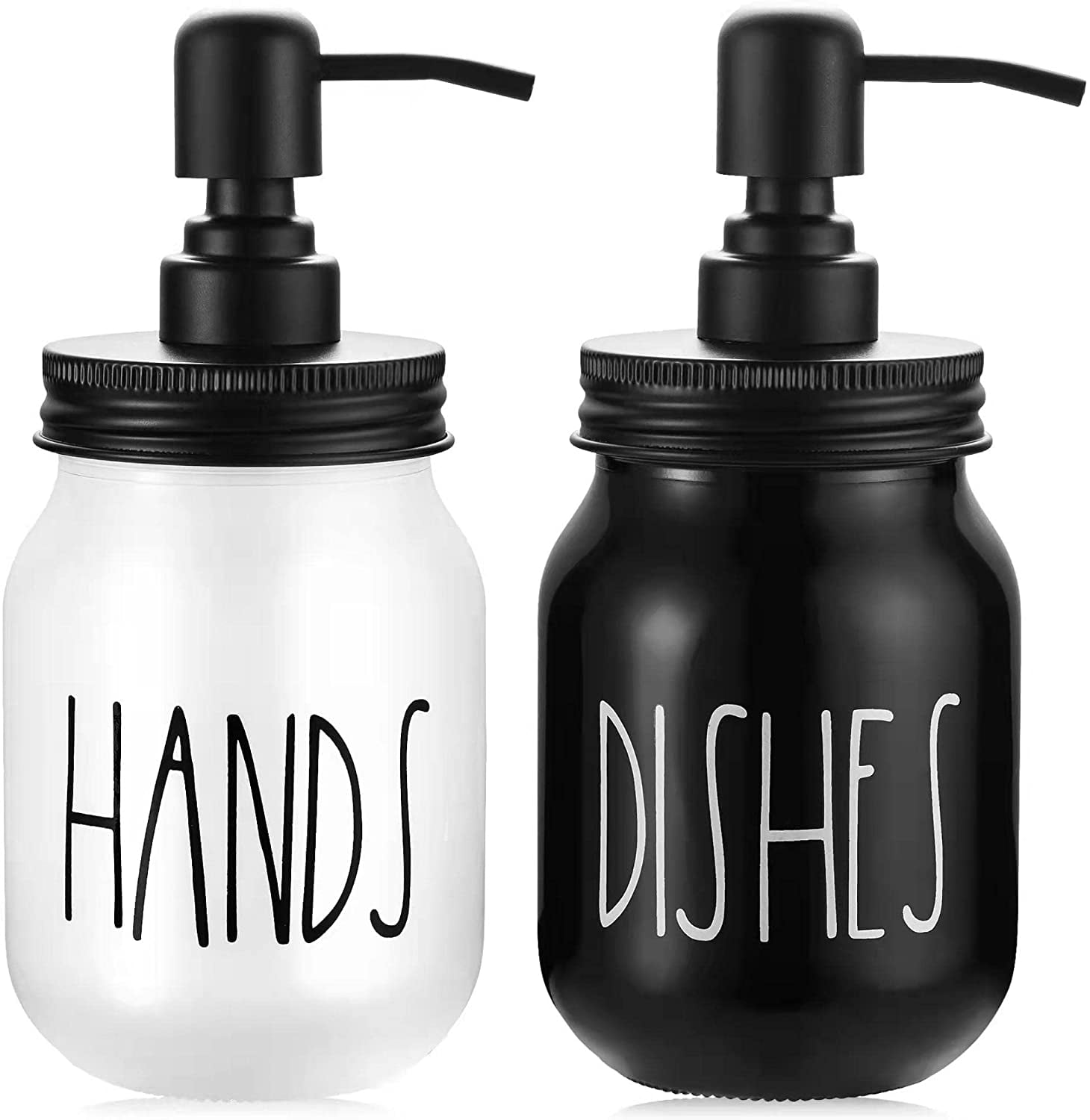 Farmhouse Hand and Dish Soap Dispenser Set by Mason Jar Soap