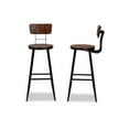 thumbnail image 3 of Baxton Studio Kenna Vintage Rustic Industrial Wood and Black Metal Finished 2-Piece Metal Bar Stool Set, 3 of 7
