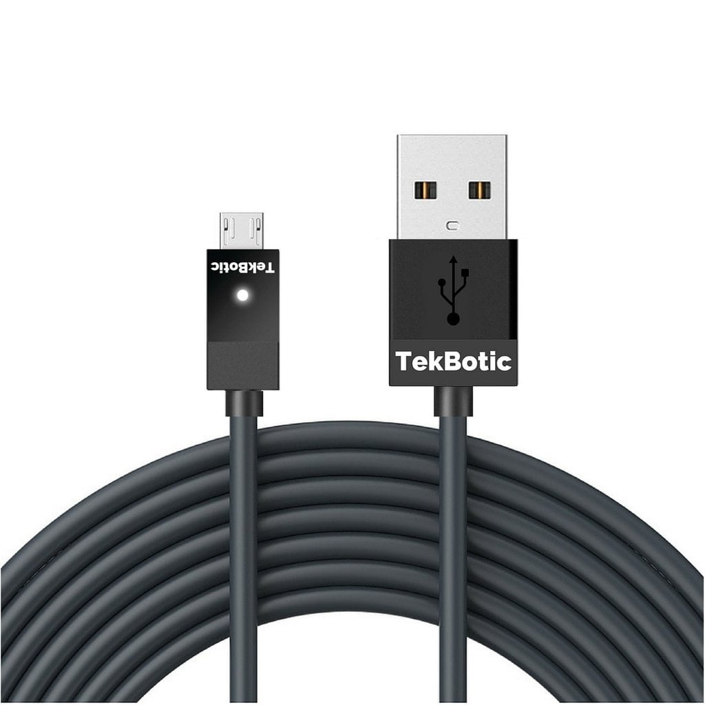 tekbotic ChargePlay Micro USB cable 9ft black for Xbox One controller