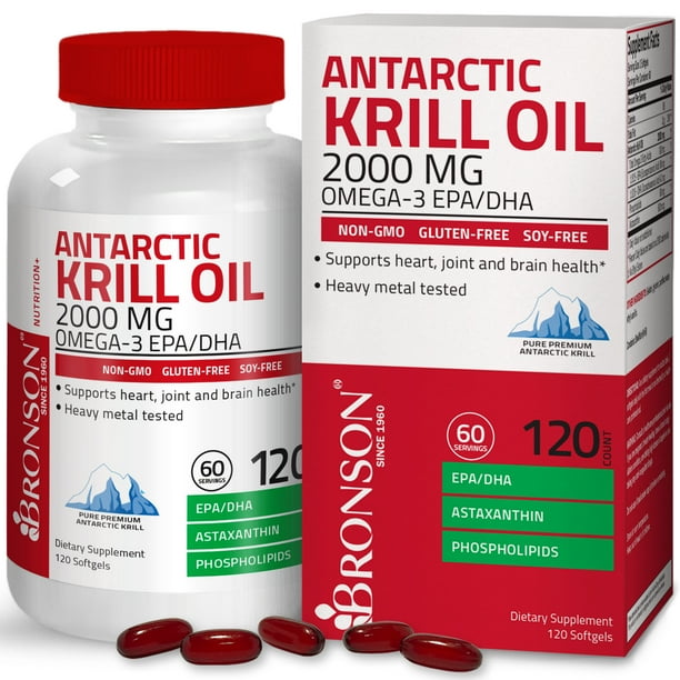 Bronson Extra Strength Antarctic Krill Oil 2000 mg with Omega3s EPA
