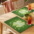 thumbnail image 4 of St. Patrick's Day Placemats Set of 6 Spring Lucky Shamrock Green Polka Dots Place Mats Indoor Wipeable Table Mats Washable Cloth Dining Table Placemats for Kitchen Holiday Party Home Decor 13x19 Inch, 4 of 9