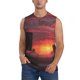 thumbnail image 1 of Balery Sunset Western Desert Cowboy Camisetas sin mangas para hombre, absorbe la humedad y protege contra el mal olor.-3X-Large, 1 of 7