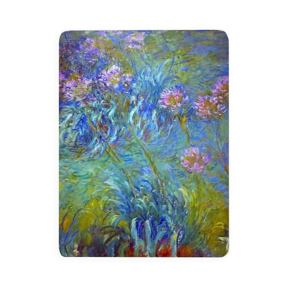 CafePress - Agapanthus Monet Fine Art - Large Sherpa Fleece Throw Blanket 80" x 60"