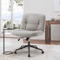 thumbnail image 3 of Glavbiku Cross Legged Office Chair, Armless Swivel Accent Chair with Wheels for Home Office,Khaki, 3 of 12