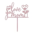 thumbnail image 2 of Mother's Day Cake Topper Set, Acrylic Gold Rose Flower Love You Mom Cake Decor for Mom Birthday Party, 5.51"×4.33" 4PCS(Multicolor), 2 of 9