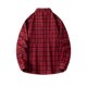thumbnail image 3 of Blusa y camisa de manga larga con cuello vuelto para hombre, estilo informal, a cuadros, con bolsillos y botones, de licra, 3 of 7