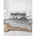 thumbnail image 3 of Grey Coastal Beach Twin XL Size Down Alternative Comforter, Lightweight Comforter Quilt Bedding Set with Pillow Shams Summer Nautical Oil Painting All Seasons Bed Comforter Duvet Insert 68"x98", 3 of 7