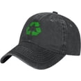thumbnail image 1 of Recycle Recycling Symbol Baseball Cap Golf Dad Hat Adjustable Unconstructed for Men Women, One Size-X-Large, 1 of 8