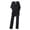 Black, variant on BODOAO Women's Elegant Two Piece Pant Suit, Flowy Chiffon Cape Top and Straight Leg Trousers, Formal Dressy Outfit for Evening Party Wedding Guest Black M