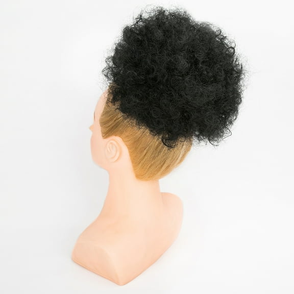 Masteelf African Afro Wrap Ponytail Extension with Synthetic High Temperature Fiber Black Color Adjustable Size Fits Most People