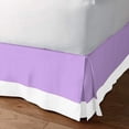 thumbnail image 2 of Luxury 1 Piece Split Corner Two Tone Tailored Bed Skirt, California King Size 18 Inch Deep Pocket, 100% Egyptian Cotton, 800 Thread Count, Solid White/Lillac Color., 2 of 3