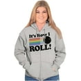 thumbnail image 3 of How I Roll Funny Bowling Ball Pun Unisex Fleece Graphic Zip Up Hoodie Brisco Brands 2X, 3 of 5