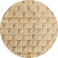 thumbnail image 1 of Ahgly Company Machine Washable Indoor Round Abstract Yellow Area Rugs, 5' Round, 1 of 7