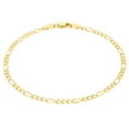 thumbnail image 2 of Nuragold 14K Real Yellow Gold Solid Figaro Link Chain Bracelet 7"-9" (2.25mm-9.5mm) Italian Jewelry for Men & Women, 2 of 24