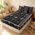 thumbnail image 3 of Erosebridal Boho Aztec Zipper Twin Comforter Sets with Fitted Sheet and 2 Pillowcases, Vintage Geometric Zipper Bedding Set, Black Blush, Black Reversible, 3 of 7