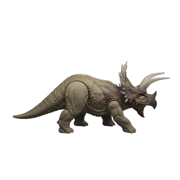 Jurassic World Wild Roar Triceratops Dinosaur Action Figure Toy, Sounds & Attack & Lights