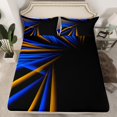 thumbnail image 1 of Erosebridal Gradient Abstract Ombre Fitted Sheet Set Full, Retro Geometry Striped Bedding Full Size, Adult Teens（No Top Sheet）, 1 of 6