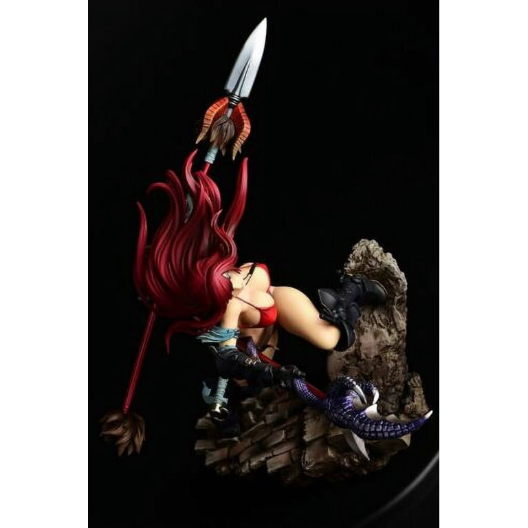Fairy Tail Erza Scarlet 1:6 Scale PVC Figure - Knight Black Armor Version With Halberd & Spear