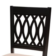Baxton Studio Florencia Modern Beige Fabric and Espresso Brown Finished Wood 2-Piece Dining Chair Set