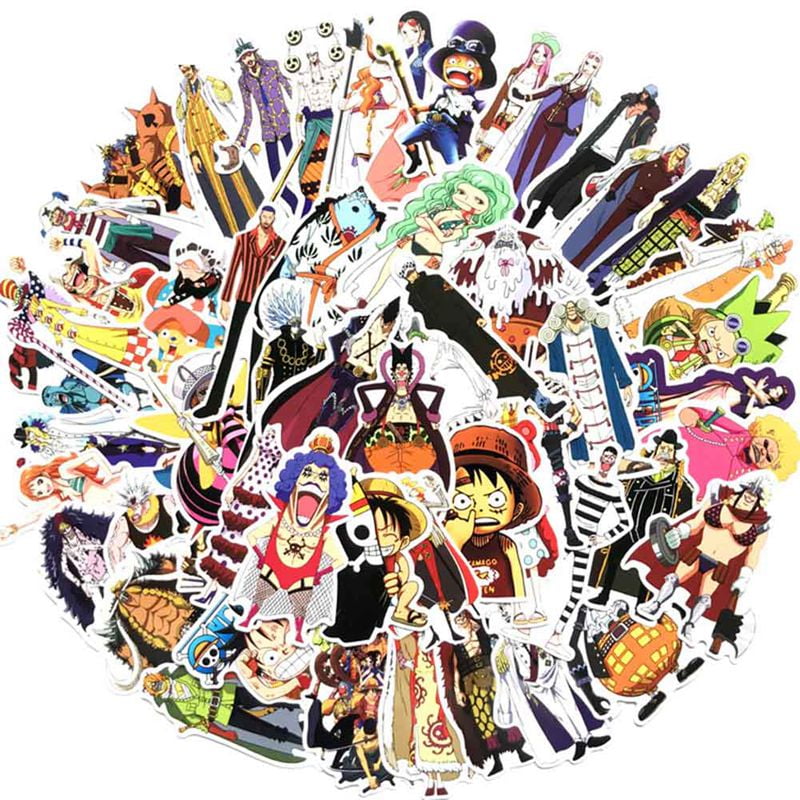 KABOER 75pcs Anime One  Piece  Cartoon Laptop Stickers  Funny 