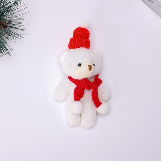 Bonita bufanda para el día de San Valentín, osito de peluche marrón, regalo de ropa DIY, árbol de Navidad floral, accesorios de mano, colgante