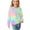 Multicolor11, variant on MeetoTime Girls Long Sleeve Shirts Tie-dye Printed Crewneck Casual Loose Dressy Blouses Children's Pullover Undershirt