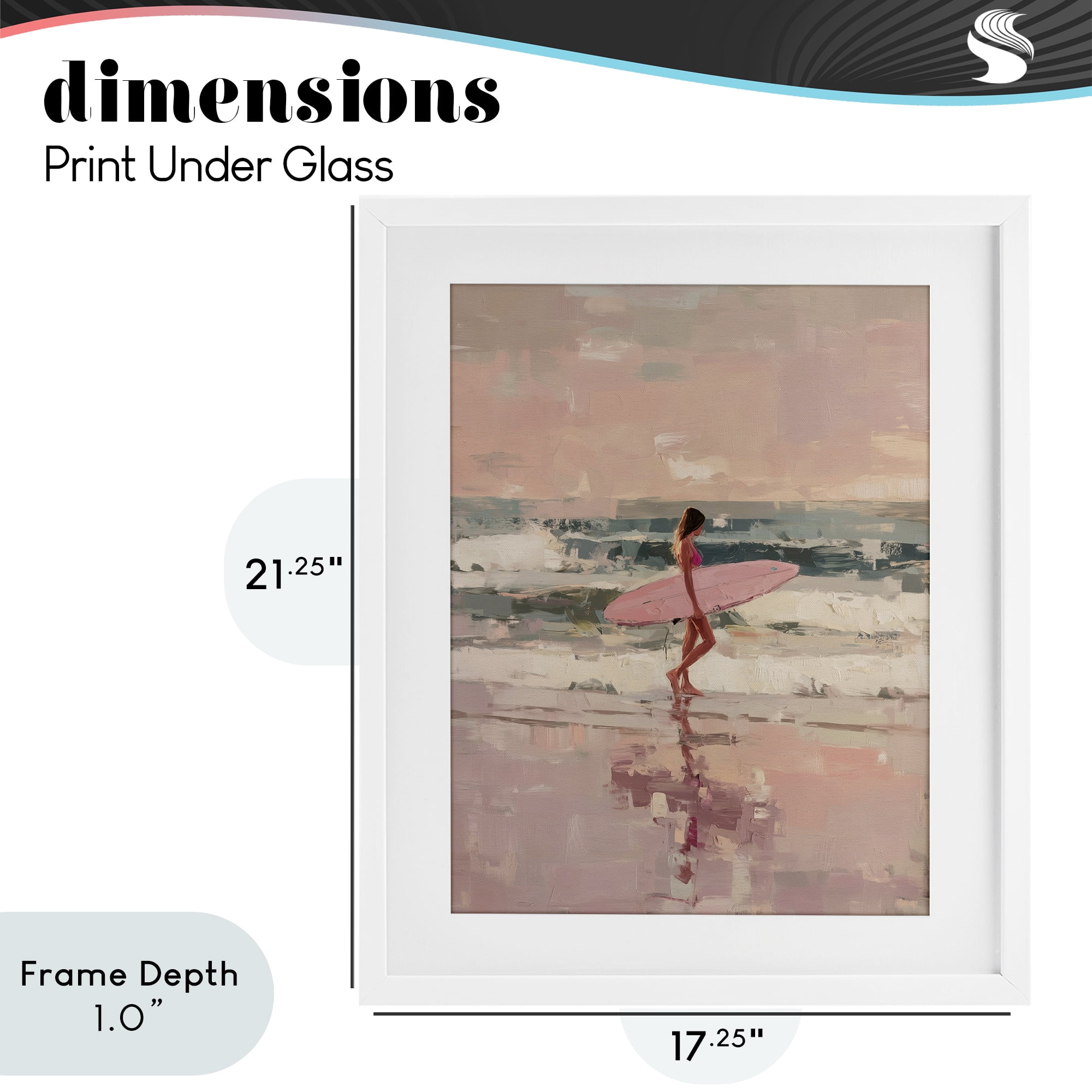 Stupell Industries Rider Of The Waves White Framed Print Under Glass, design by Svetlana Aleynikova