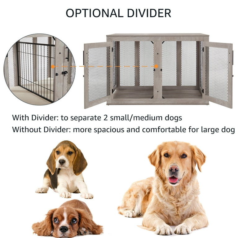 Unipaws Furniture Style Extra Large Dog Crate with Cushion Tray Optional Divider and End Table Functionality Walmart