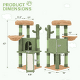 thumbnail image 2 of MoNiBloom 42" Luxurious Large Cat Tree Condo, Multilevel Tower with Scratching Posts, Perch, Road and Hammock for Indoor Cats, Cactus Green, 2 of 9