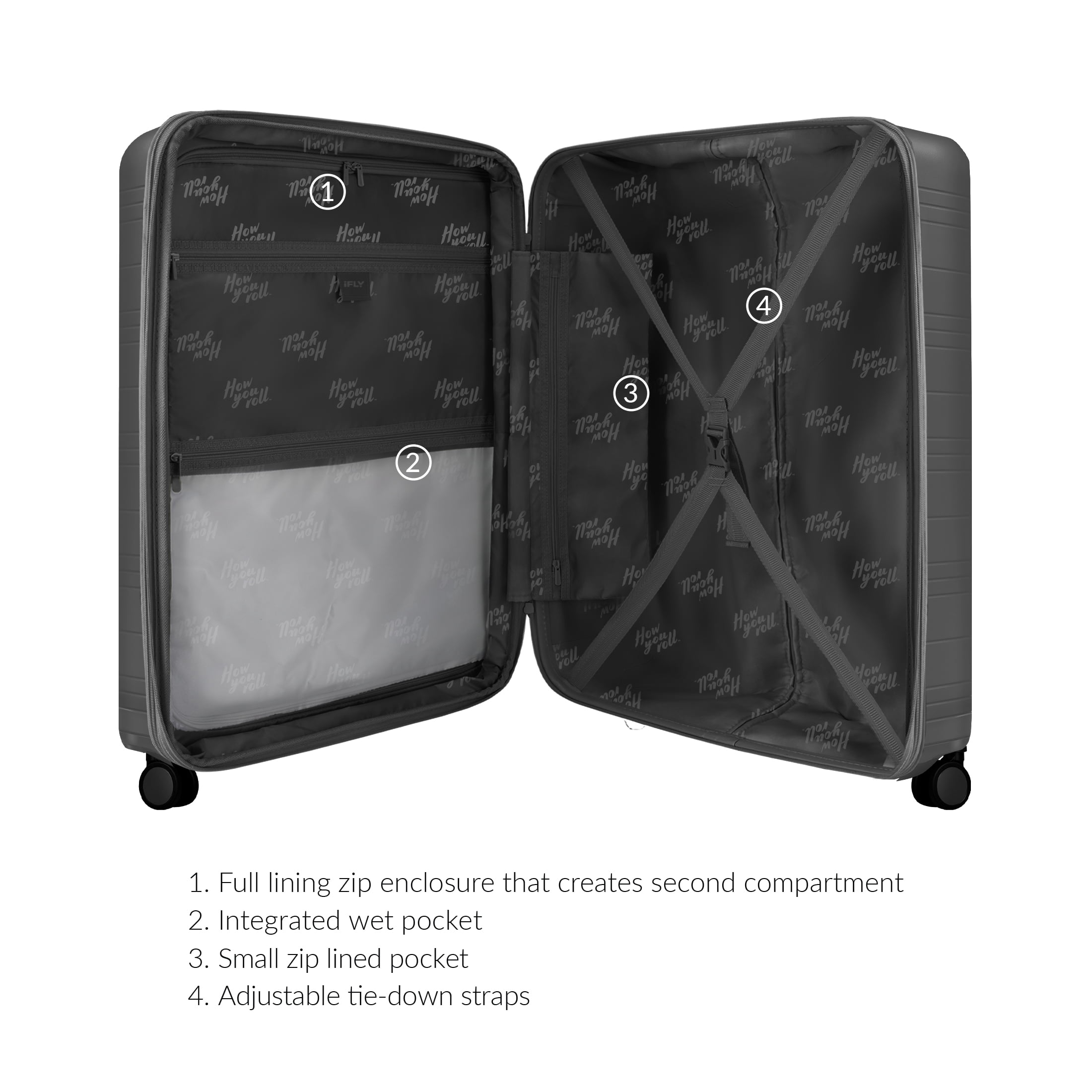 iFLY Take Off 28" Expandable Hardside Spinner Large Checked Luggage, Black