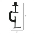 thumbnail image 5 of Antique Style Metal Taper Holder with Mountable Bottom Screw, Black- Saltoro Sherpi, 5 of 5
