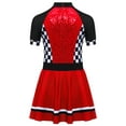 thumbnail image 4 of Yruioon Speed Race Car Driver Dress for Girls Kids Sequins Tutu Dress Sparkly Glitter Racer Dresses Red 16, 4 of 5