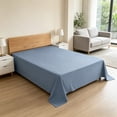 thumbnail image 6 of Dongrere Large Bed Sheet Lightweight Soft Flat Easily To Clean Sheet for Home Hotel Supplies, 63x90.5 Inch, Blue, 6 of 6