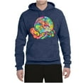 thumbnail image 2 of Wild Bobby Rainbow Painted I've Got The Whole World Dean Russo Design Inspirational/Christian Unisex Hoodie Sweatshirt, Vintage Heather Navy, Medium, 2 of 6