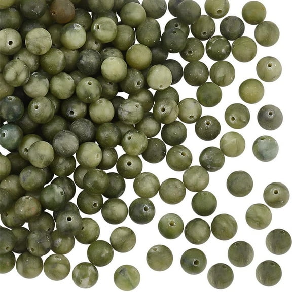 about 203~208pcs 8mm Natural Taiwan Jade Beads Nature Jasper Beads with 1.5mm Hole Round Loose Gemstone Beads Energy Stone for Bracelet Necklace Jewelry Making